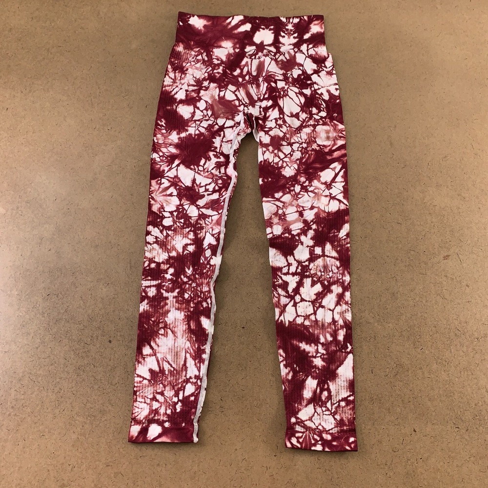 NATURYL by NBK Women's Size Large Red White High Waisted Veronica Leggings New